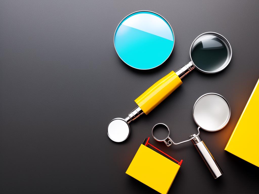 Illustration of a magnifying glass and a shopping cart representing understanding SEO and Affiliate Marketing.